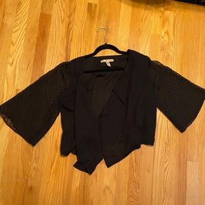 American Rag black open draped top